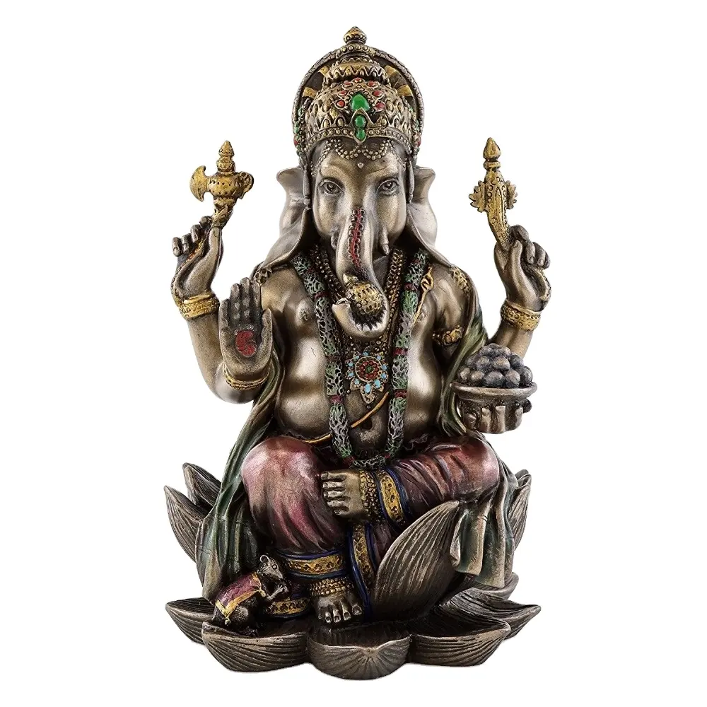 Fabrika kaynağı Hindu tanrı figürü heykelleri hindistan Ganesha satılık dayanıklı bronz heykel