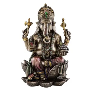 Factory Supply Hindu God Figure Statues India Ganesha Durable Bronze Sculpture For Sale