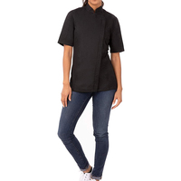 Uniforme de chef, uniforme de restaurant, bar, cuisine, manches courtes avec fermeture éclair pour femmes, veste de chef, chemise de chef