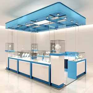 Luxury Jewellery Watch Store Glass Jewelry Showcase Counter Jewellery Display Cabinet Jewellery Mall Counter Jewelry Kiosk