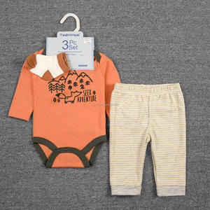 Оптовый летний комплект детской одежды с животным принтом для мальчиков и девочек 0-12 месяцев: боди, носки и штанишки (3 предмета) - Product Image 4