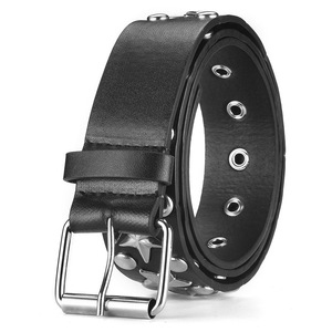 Nouvelle étoile décoration simple rangée <span class=keywords><strong>trou</strong></span> large <span class=keywords><strong>ceinture</strong></span> mode aiguille boucle femmes polyvalent Style Punk <span class=keywords><strong>ceinture</strong></span> - Product Image 5