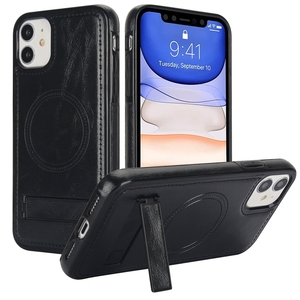 เคสโทรศัพท์แบบมีขาตั้ง สำหรับ iPhone X/XR/Xsmax/11/12 <span class=keywords><strong>Mini</strong></span>/13/14/15/16E/17 รองรับการชาร์จไร้สาย วัสดุ PU - Product Image 3