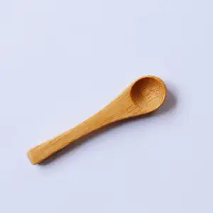 Natural Healthy Food Safe Logo Engraved Ice Cream Condiment Small Spoon Bamboo For Kitchen