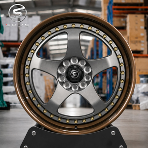 Jantes en alliage forgées sur mesure en deux parties, gris doré, à rivets, PCD, à déport profond, 5x112 5x120.65 pour E30 E36 Corvette <span class=keywords><strong>C4</strong></span> Camaro 17 18 - Product Image 2