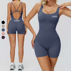 Biểu Tượng Tùy Chỉnh Của Phụ Nữ Nhanh Chóng Làm Khô Thoáng Khí Pilates Yoga Bodysuits Nén Cường Độ Cao Chặt Chẽ Phòng Tập Thể Dục Tập Thể Dục Jumpsuit - Product Image 1