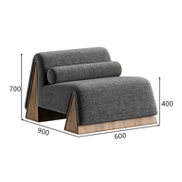 Skandinavischer Stil Moderner Relaxsessel Umweltfreundlicher Handgefertigter Luxus-Einzelsessel Dreieckige Holzbeine Teddy Wohnzimmer