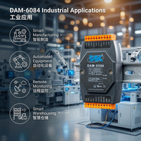 Módulo Híbrido de Entrada Analógica y Digital 8AI 4DI con Comunicación RS485 Modbus RTU, Módulo de E/S Remoto