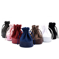 Sacs cadeaux en PU de haute qualité, luxueux, colorés, avec cordon de serrage, pour la présentation de bijoux, vente en gros