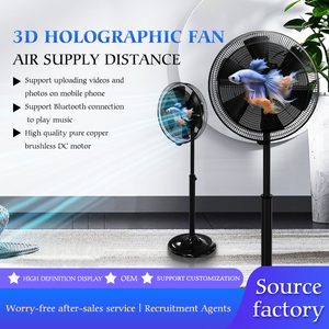 Publicidad holográfica 3D Ventilador de soporte de metal de 50W Control de voz Control remoto Holograma 3D Pantalla dinámica Ventilador de pedestal de viento alto - Product Image 3