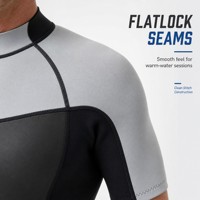Combinaison de surf pour homme en néoprène flexible, durable, Supratex, anti-UV, respirante, à manches courtes, avec genouillères, coutures plates