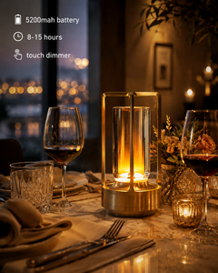 Lampe de chevet à charge sans fil, batterie 5200 mAh, ambiance lumineuse portable, rechargeable, variateur tactile, lampe de table pour <span class=keywords><strong>bar</strong></span>, restaurant, fête - Product Image 1