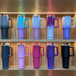 แก้วมัคสแตนเลส40 oz มีหูจับและหลอดสุญญากาศหุ้มฉนวนแบบซับลิเมชันสำหรับเดินทางแก้วน้ำลำโพงในรถยนต์ - Product Image 2