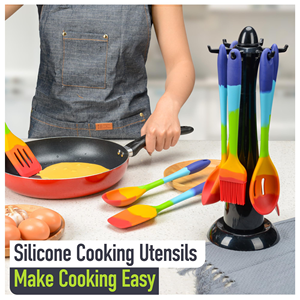 Ustensiles de cuisine résistants à la chaleur, cuillère en silicone arc-en-ciel, spatule, louche, ensemble d'ustensiles de cuisine pour la cuisine - Product Image 4