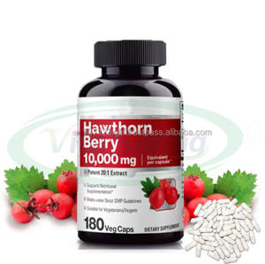 Cápsulas de extracto de bayas de espino orgánico OEM ASAP Suplemento para la salud del corazón 500mg Cápsula de bayas de espino - Product Image 1