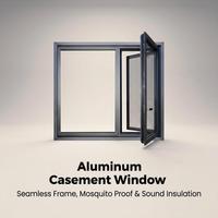 Ventanas Francesas Modernas con Marco de Aleación de Aluminio Insonorizadas, Doble Acristalamiento, Calidad Energy Star, Aislamiento Térmico
