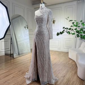 Bianco Nude monospalla sirena abiti da sera con Modulare serena collina LA72196 eleganti abiti da festa per donna - Product Image 3