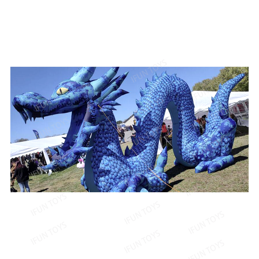 Modelo de dragão inflável chinês personalizado para decoração de festas e Halloween