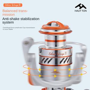 Hao Dun SW Silver Wing <span class=keywords><strong>II</strong></span> generación carrete giratorio Metal alta velocidad 5,2 1 Relación de engranaje 6 rodamientos mano derecha océano playa pesca - Product Image 2