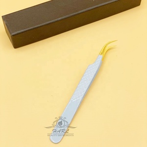 Pinzas de extensión de pestañas, pinzas curvas de agarre de diamante para extensión de pestañas, pinzas de punta de fibra para extensión de pestañas - Product Image 4