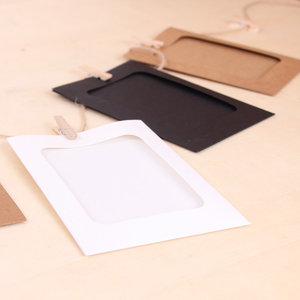 Kit de cadres <span class=keywords><strong>photo</strong></span> suspendus DIY, cartes de cadres <span class=keywords><strong>photo</strong></span> en papier kraft de 6 pouces, 10 pièces, cartes de vœux pour la décoration murale de photos à la maison - Product Image 1