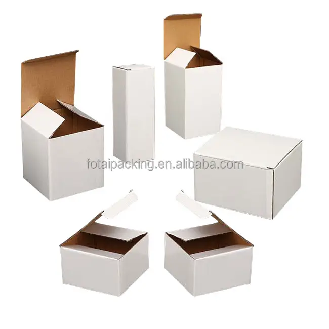 Custom white shipping mailing cardboard carton corrugated packaging boxes laminate white gloss mailer box