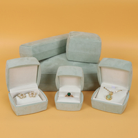 Boîtes à bijoux SIFOO Luxury Green Velvet, emballage haut de gamme personnalisé avec logo, pour ensembles de bijoux, boucles d'oreilles, colliers, bracelets, bagues.