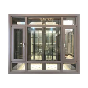 便宜的工厂价格铝合金中框双层钢化玻璃厨房摆动windows平开窗设计