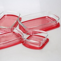 Plat de cuisson en verre borosilicaté résistant au four, ensemble de plaques de cuisson avec couvercle, ustensiles para hornear de vidri
