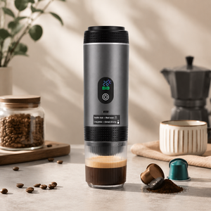 เครื่องชงกาแฟเอสเพรสโซแบบพกพา 3 in 1 ใช้แบตเตอรี่ แรงดัน 20 บาร์ รุ่นปี 2026 กำลังเป็นที่นิยม เหมาะสำหรับโรงแรม แคมป์ปิ้ง และการเดินป่า - Product Image 1