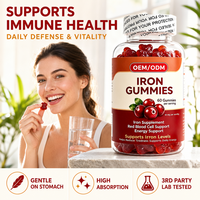 Sans sucre ajouté, sans noix, sans œufs, formule douce, complément nutritionnel minéral quotidien, gommes à mâcher au fer