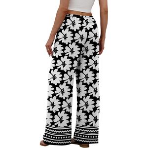 Pantalones Palazzo de Lino para Mujer, Estilo Veraniego, Anchos, para Playa, con Bolsillos, Transpirables, de Cintura Media, Estilo Fluido - Product Image 5