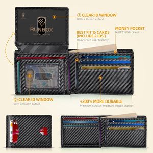 Ultra Thin Multi Card Slot Tri Fold Carbon Fiber <b>Wallet</b> <b>Rfid</b> Blocking <b>Men's</b> Everyday Use Black - Product Image 2