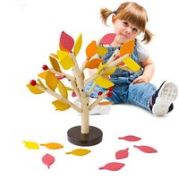 Juguete Educativo Temprano, Bloques Tridimensionales Hechos a Mano, Juguete de Desmontaje y Combinación con Forma de Hojas de Plantas, Rompecabezas para el Desarrollo de la Inteligencia