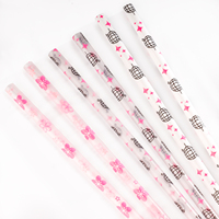 Pailles à boire réutilisables en plastique écologique de 10 pouces, décoratives, roses, avec impression de fleurs de cerisier Sakura