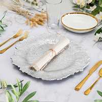 Assiettes de présentation décoratives en plastique incassable de 13 pouces, motif récif doré, écologiques, pour réceptions de mariage et fêtes festives, vente en gros
