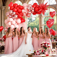 Kit de ballons en aluminium cœur rouge rose romantique, ballons Mylar à explosion, ballons confettis pour la Saint-Valentin, mariage, anniversaire de fille