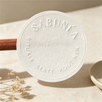 Autocollants personnalisés BOTU, imprimés, texturés, gaufrés, étiquettes mates, cercle en relief, beige, blanc pur, logo de marque, autocollants d'étanchéité