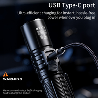 Lampe torche tactique mini LED rechargeable au lithium avec 2500 lumens, construction en alliage d'aluminium pour le camping et les activités de plein air
