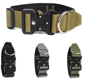 Collier pour animaux de compagnie Poignée antichoc antidéflagrante Collier d'entraînement de berger allemand Attache en métal moulé sous pression Collier tactique - Product Image 1