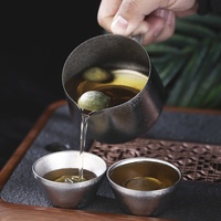 Petite tasse à thé en titane pur, double paroi, anti-brûlure, pour le camping en plein air, portable, ensemble de thé de voyage, design Kung Fu