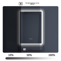 Miroir de courtoisie de salle de bain moderne à LED avec interrupteur tactile étagère murale éclairée pour le rangement de l'appartement, de la villa et du maquillage