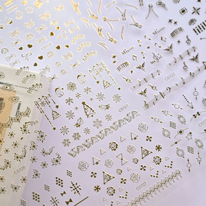 Calcomanías 3D para decoración de uñas, calcomanías huecas doradas de lujo, diseños mixtos, pegatinas adhesivas de flores para decoración de uñas, 30 Uds. - Product Image 5