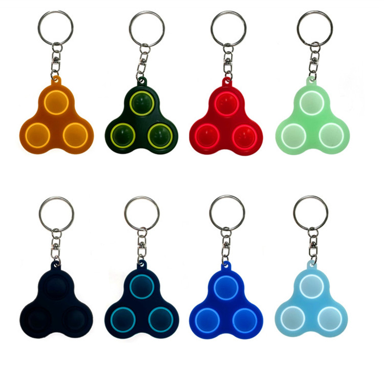 2021 фиджет-игрушка, сенсорный брелок для ключей, силиконовый пузырьковый сенсорный брелок, многоцветная мини-игрушка-фиджет, пузырьковый брелок