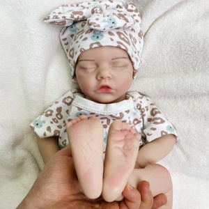 URCHOICE Platinum silikon 44CM bayi perempuan dengan Chubby OEM/ODM modis boneka Reborn untuk penyakit epil& properti foto - Product Image 4