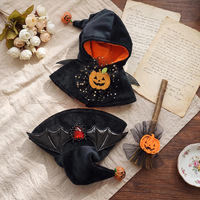 Vêtements d'Halloween pour bébé : cape de sorcière citrouille, tenue de déguisement de poupée avec balai et accessoires clochette, ensemble de costumes amusants