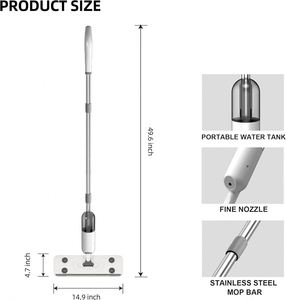 360 Degree Rotary Foldable Flat Hand <b>Mop</b> with Self-Washing Hands-Free Microfiber Eco-Friendly Stainless Steel High Capacity <b>Mop</b> - Product Image 2