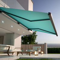 Auvent mural de haute qualité, personnalisable, rétractable, en aluminium, pour terrasse et balcon extérieurs, tissu imperméable