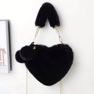 Nuevo Bolso de Moda con Forma de Corazón de Peluche, Bolso de Pelo para Otoño e Invierno, Bolso Cruzado de Moda para Mujer - Product Image 6