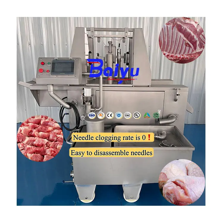 Baiyu Automatic Meat Saline Injection Machine Brine Injector Marinade for Chicken Beef Fish Brine Salt Marinade